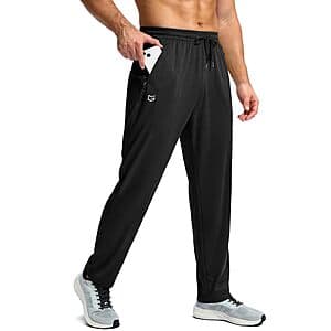 G Gradual Men's Lightweight Open-Bottom Sweatpants w/ 2-Zipper Pockets (Various) $10