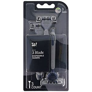 3-Ct Men's/Women's Walgreens 3-Blade Disposable Razors + Earn $2 WG Cash 2 for $2.70 + Free Pickup on $10+ Order