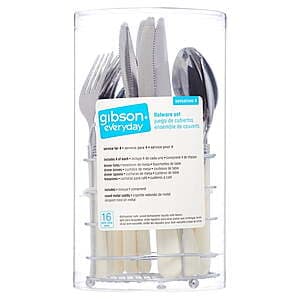 16-Pc Gibson Home Sensations II Flatware Wire Caddy Set $6.20 + Free S&H on $35+