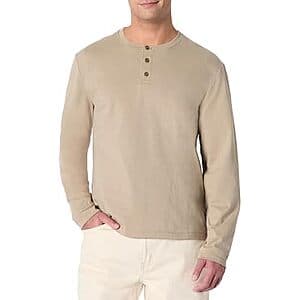 Black relaxed-fit long-sleeve henley shirt in XS size from Amazon Essentials.