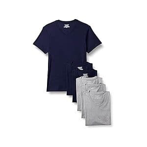 6-Pk Amazon Essentials Men's V-Neck Cotton Undershirts (Limited Sizes, Various) from $6 + Free S&H w/ Prime