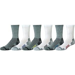 6-Pair Amazon Essentials Men's Athletic Crew Socks (Grey/White) from $4.20