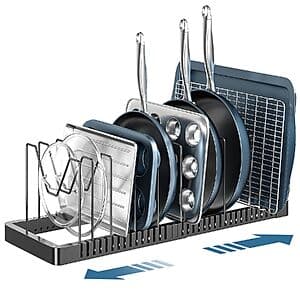 Prime Members: 10-Divider PanPanPal Expandable Under-Cabinet Pot & Pan Organizer $12 + Free S&H