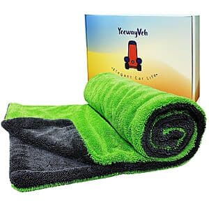 28"x36" YeewayVeh 1400 GSM Agile Giant Car Drying Towel (Green/Grey) $10.20