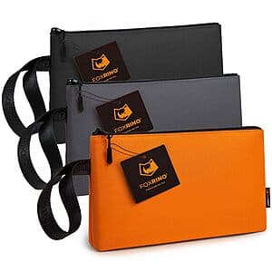 3-Pack Foxrino Heavy Duty Small Tool Pouch Bags w/ YKK Zippers (12" x 7" x 2") $7