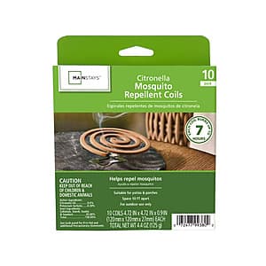 10-Pk Mainstays Citronella Outdoor Mosquito Repellent Coils $2.50