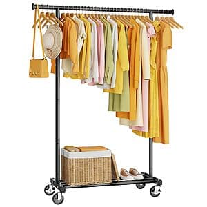 Hyseyy Metal Rolling Clothes Rack (Black) $21