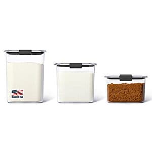 3-Pc Rubbermaid Brilliance Plastic Pantry Food Storage Containers w/ Lids $25