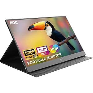 15.6" AOC 16T20 1080p FHD IPS Portable Monitor w/ Smart Cover $50 + Free Shipping
