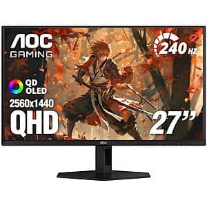 27" AOC Q27GAZD QD 2560x1440 240Hz OLED Gaming Monitor $340 + Free S&H