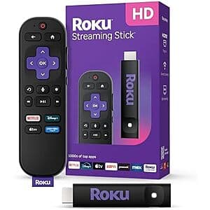 Roku Streaming Stick HD 2025 Streaming Media Player w/ Roku Voice Remote $16