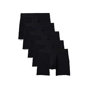 5-Pk Amazon Essentials Men's Super Soft Modal Boxer Briefs (Black, XL) $5 & More + Free S&H w/ Prime