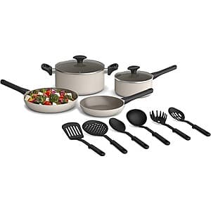 12-Piece bella Cookware Set w/ EverGood Ceramic Nonstick Coating $20 + Free S&H for Prime Members