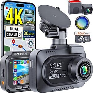 ROVE R2-4K Dual Pro Dash Cam (4K Front + 2K Rear) w/ STARVIS 2 Sensors & 128GB microSD $175 + Free Shipping