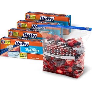 4-Pack 25-Count 1-Gallon Hefty Calendar Slider Freezer Bags $10.95 w/ Subscribe & Save