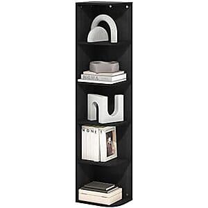 51.7" Furinno PASIR 5-Tier Corner Bookshelf w/ Open Shelf (Blackwood) $21