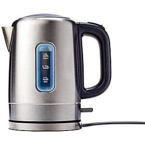 1500W 1L Amazon Basics Stainless Steel Electric Kettle w/ Automatic Shut Off $19