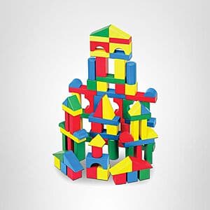 100-Piece Melissa & Doug Wooden Building Blocks Set $10.15