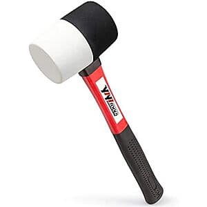 Prime Members: 16oz YIYITOOLS Rubber Mallet w/ Fiberglass Handle (Black/White) $4.75 + Free Shipping