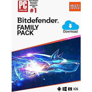 2-Yr Bitdefender Family Pack 2026 Security Software (15 Devices/Digital) $35 & More