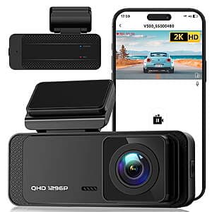 Ecomoment 1296p Front Dash Cam w/ Night Vision, Loop Recording & Parking Mode $16