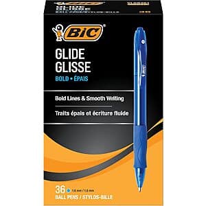 36-Count BIC Velocity Bold Retractable Ballpoint Pens (Blue, 1.6mm) $8.70 w/ Subscribe & Save