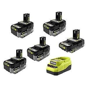 RYOBI ONE+ 18V HP Batteries: 4x 4.0Ah + 1x 2.0Ah + Charger $199 + Free S&H