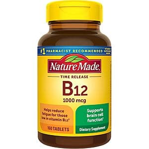 Select Accounts: 160-Ct Nature Made Vitamin B12 1000 mcg Time Release Tablets $4.05 w/ S&S