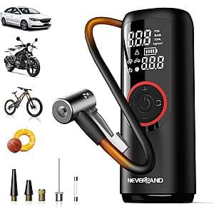 150 PSI NEVERLAND Tire Inflator Portable Air Compressor $15