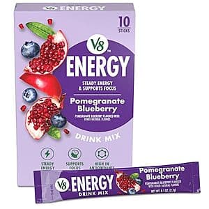 10-Pack V8 Energy Drink Powder Single Packets (Various) 5 for $14.95 w/ Subscribe & Save