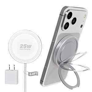 25W WayLite Magnetic Wireless iPhone Charger w/ Kickstand & 6.6' USB-C Cable $8.50