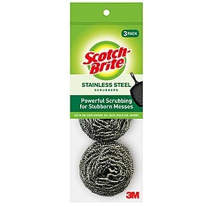 Scotch-Brite Stainless Steel Scrubber [3 Pack] [Subscribe & Save] $2.36 @ Amazon