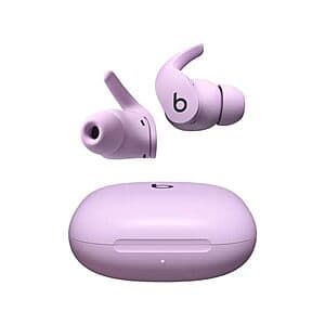 Beats Fit Pro Wireless Noise Cancelling Earbuds in their charging case, white finish, compact design for in-ear fit.
