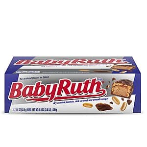 24-Pack Baby Ruth Full Size Candy Bars $15 ($0.63 each) + Free Shipping w/ Prime or on $35+