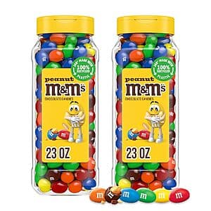 2-Pk 23oz. M&M's Peanut Party Size Bulk Chocolate Candy Jar w/ Resealable Lid $14.10 w/ S&S