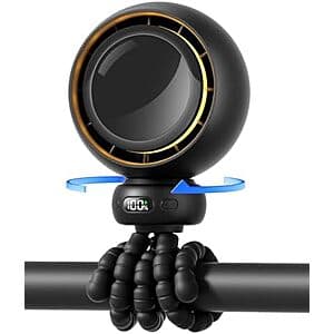 4-Speed Bearwind Auto Oscillation Portable USB-C Fan w/ Light & Flexible Tripod $10