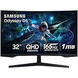 Resale: Like New: 32" Samsung Odyssey G55C 2560x1440 165Hz 1ms Curved Gaming Monitor $121.15 + Free S&H