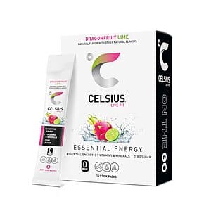 Prime Members: 14-Ct Celsius On-the-Go Powder Stick Packs (Dragonfruit Lime) $5.70 w/ S&S