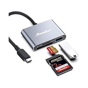 HICOBER 3-in-1 USB-C Card Reader (SD & microSD & USB 2.0, Supports up to 2TB) $5 + Free S&H w/ Prime