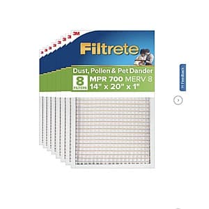 Costco Members: 8-Pk 1" Filtrete MPR 700 MERV8 Air Filter (various sizes) $46 + Free S&H