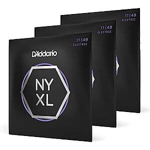 3-Pk D'Addario NYXL Nickel Plated Electric Guitar Strings Set (Medium Gauge 11-49) $15.90 w/ S&S
