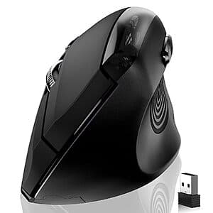 Memzuoix Large Ergonomic Vertical Wireless Mouse (black or pink) $10