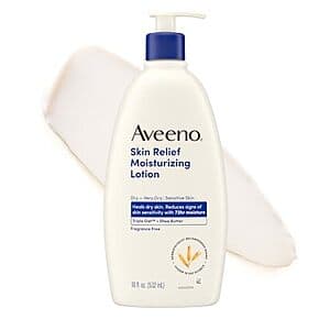 Select Accts: 18-oz Aveeno Skin Relief Moisturizing Lotion (Fragrance-Free) $5.50 w/ S&S