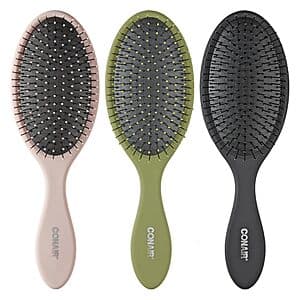 3-Pk Conair Detangler Hair Brushes for Wet or Dry Hair $8