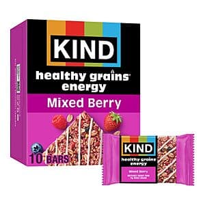 10-Count 1.4-Oz KIND Healthy Grains Gluten Free Energy Bars (Mixed Berry) $4.55 w/ Subscribe & Save