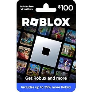 Roblox Gift Card (Physical): $50 GC $42.50, $100 GC $80 + Free S&H