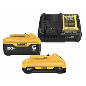 DeWALT 20V Max Lithium Ion 6.0Ah + 4.0Ah Battery/Charger Starter Kit $97 + Free Shipping