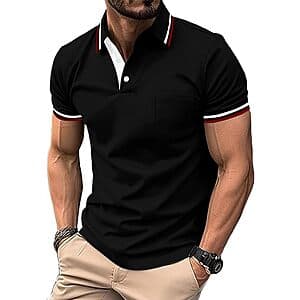 ZITY Men Polo Shirts Short Sleeve Golf Polo w/ Pocket (9 Colors) $10