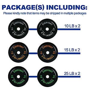 100-Lb BalanceFrom Bumper Weight Plate Set (25-Lb + 15-Lb + 10-Lb Pairs) $57 + Free Shipping