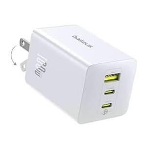 Woot! App: Baseus 3-Port 100W USB-C Compact Wall Charger $18 + Free S/H w/ Amazon Prime